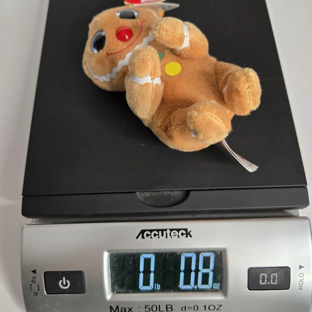 Ty Beanie Bellies Cookie the Gingerbread 4.5 inch Plastic Key Clip Purse Charm